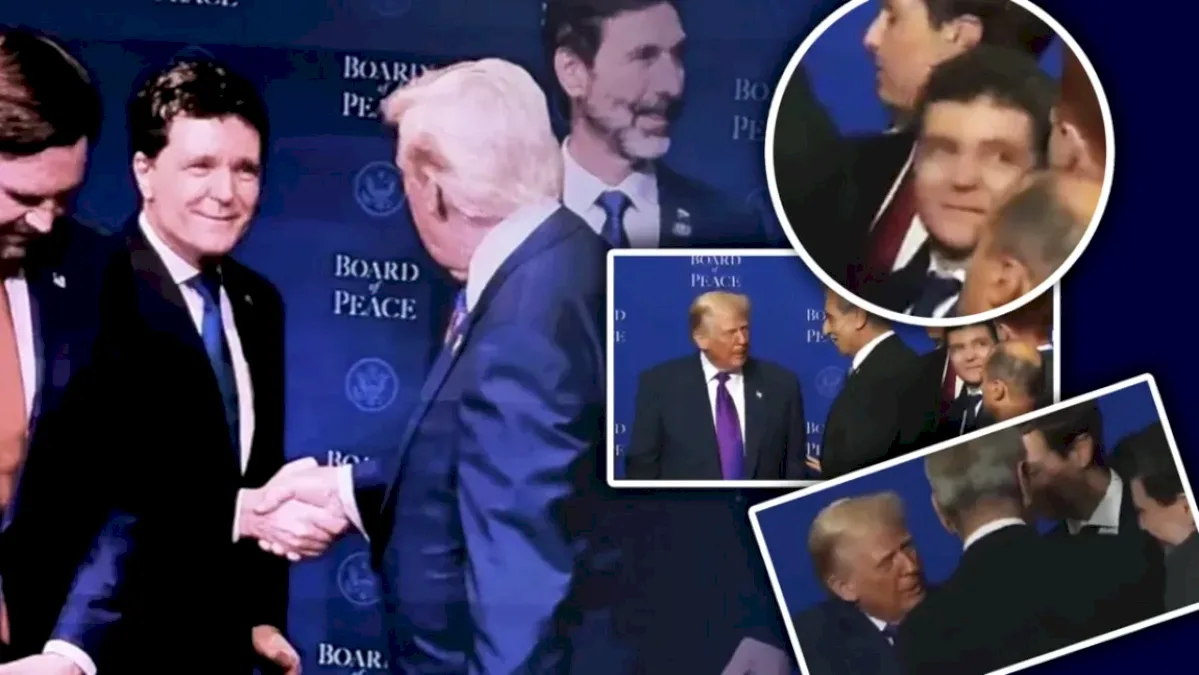 Nicușor Dan, oprit de un bodyguard al lui Donald Trump