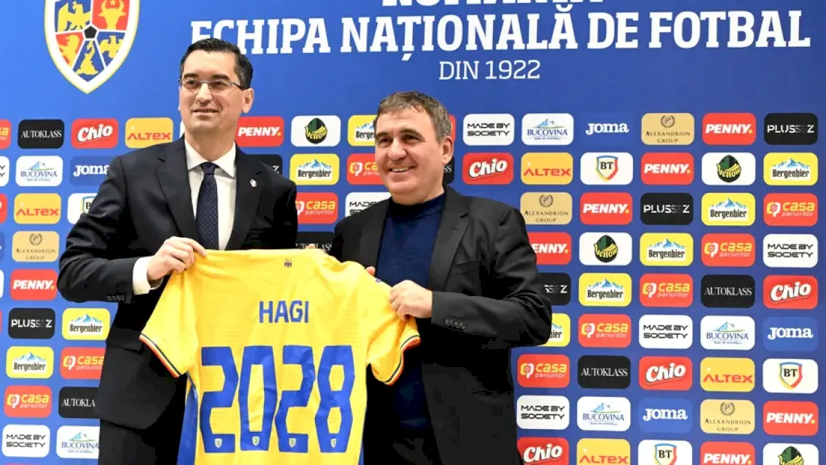 Moment hilar la prezentarea lui Gică Hagi! Răzvan Burleanu a trebuit să lămurească situația de la final