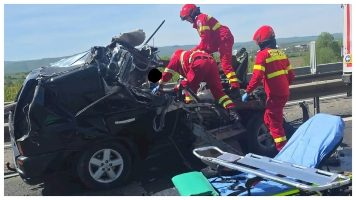 Accident grav pe A1! Traficul este blocat între Sibiu și Sebeș după coliziunea dintre un camion și un autoturism