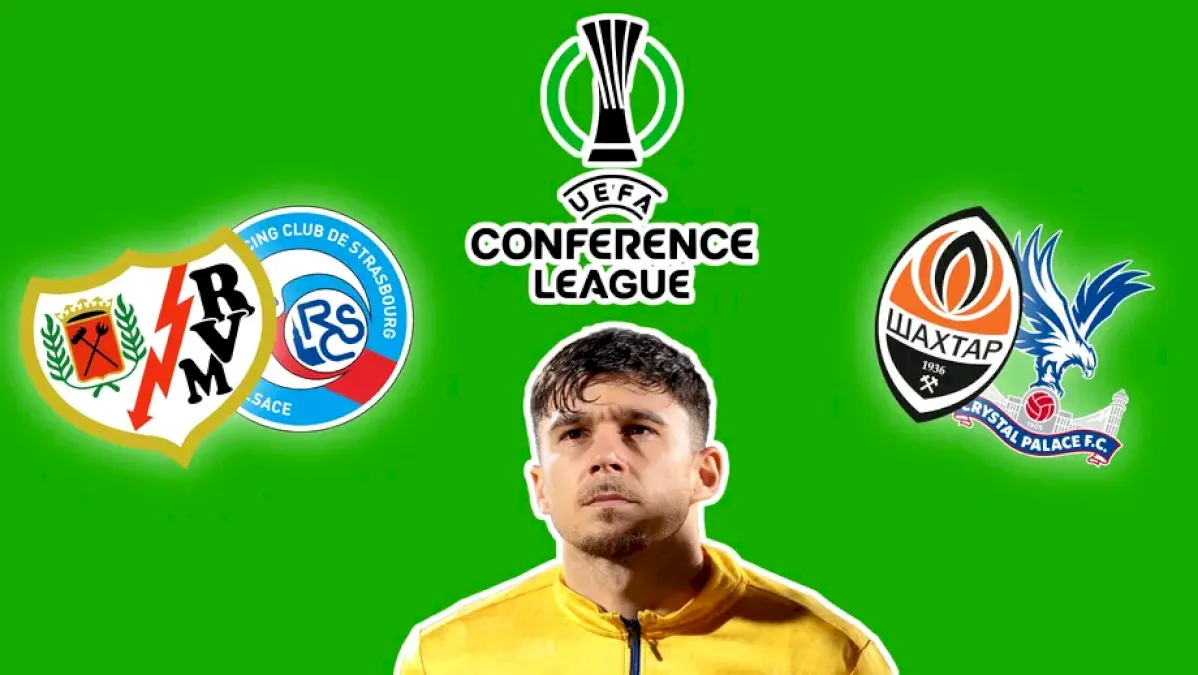 UEFA Conference League, manșa tur a semifinalelor. Andrei Rațiu, titular în Rayo Vallecano Strasbourg! Cum arată echipele de start