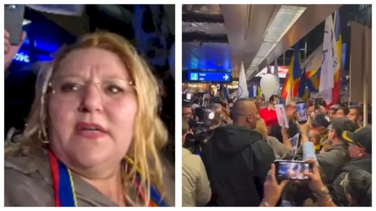 Diana Șoșoacă, liderul S.O.S. România, a avut o primire spectaculoasă la Aeroportul Otopeni: Diana, te iubim!