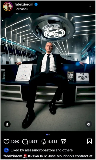 Jose Mourinho îl vrea la Real Madrid pe starul lui Cristi Chivu! Fotbalistul s-a dat de gol pe Instagram