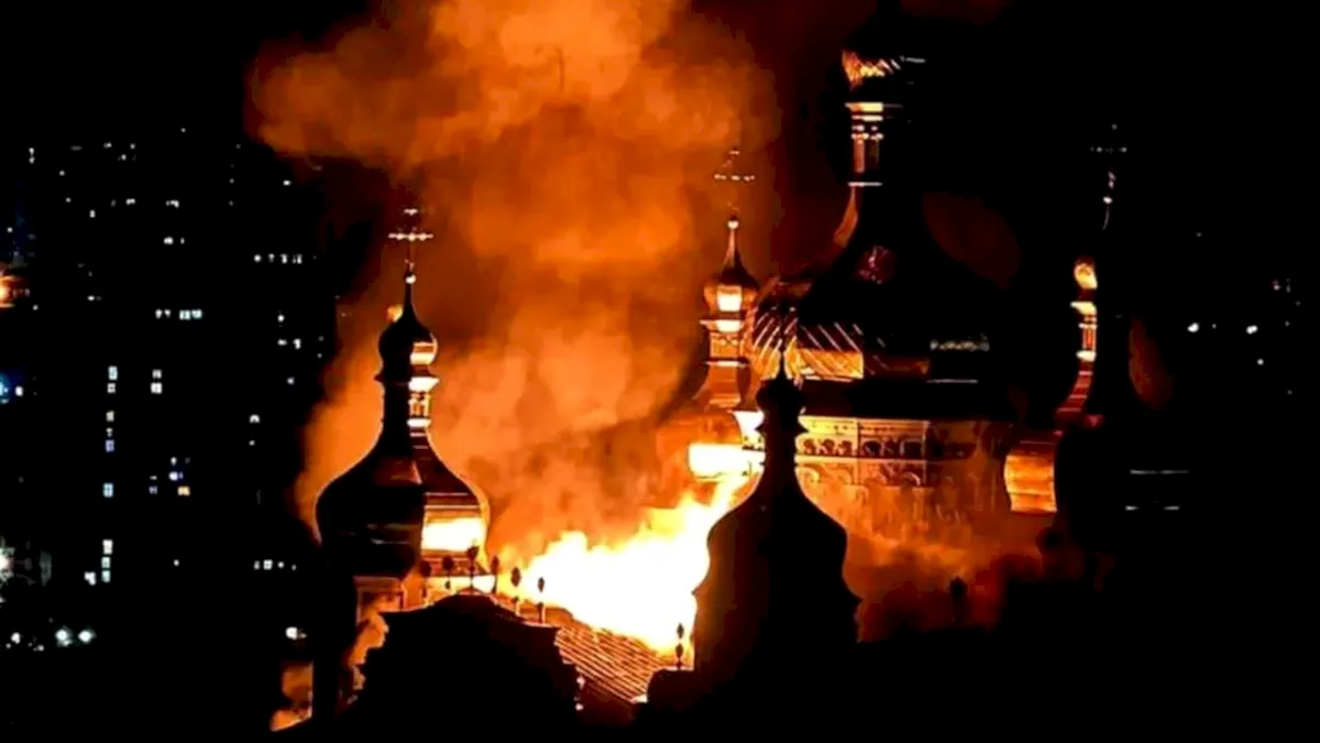 Catedrala Adormirii Maicii Domnului din Kiev a fost afectată de un atac rus