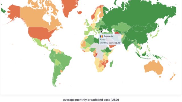 Costul internetului pentru români, față de alte țări, Iran și Ucraina au facturi mici