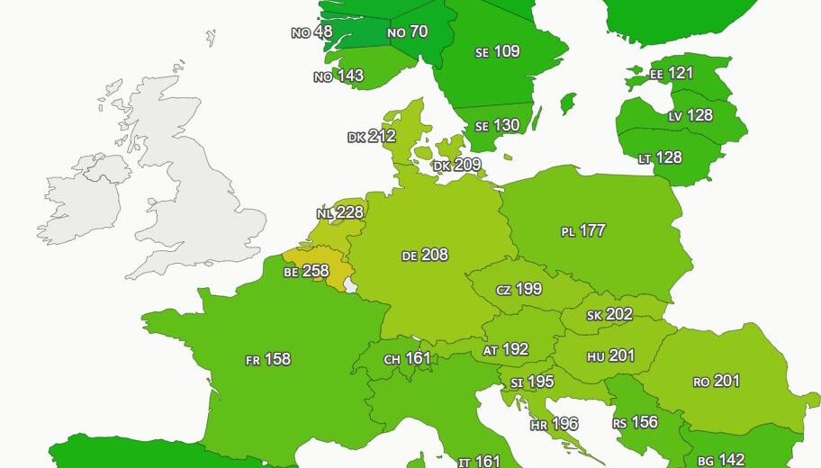 Prețuri mari la energie electrică în Europa și România, aproape 3.500 lei/MWh mâine seară