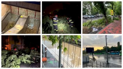 Situația din București și Ilfov după furtuna: un mort, stație de metrou închisă și străzi blocate