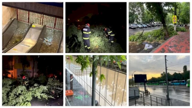 Situația din București și Ilfov după furtuna: un mort, stație de metrou închisă și străzi blocate