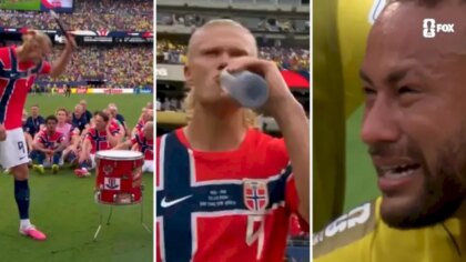 Neymar a căutat telefonul în timpul în care Haaland celebra cu fanii