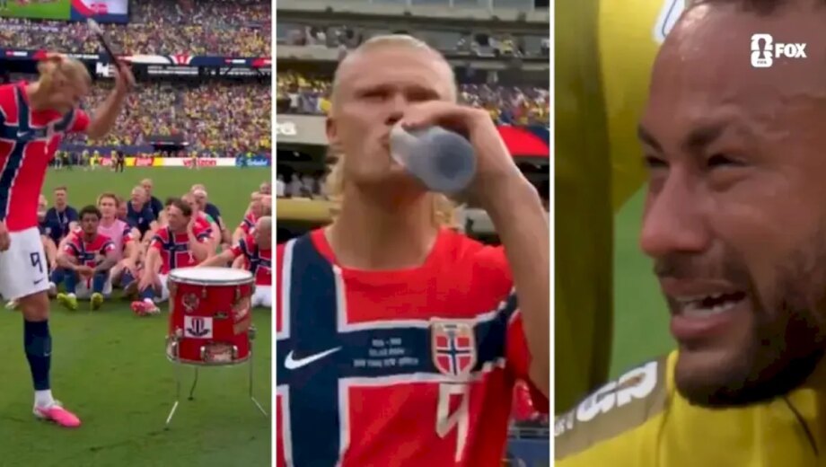 Neymar a căutat telefonul în timpul în care Haaland celebra cu fanii