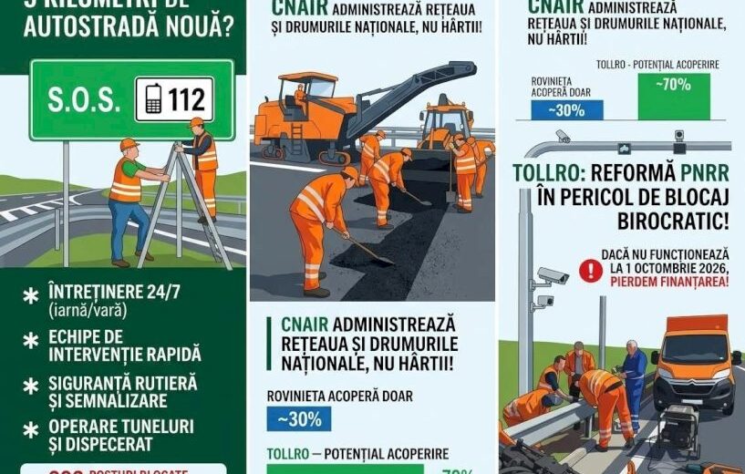 CNAIR anunță întârziere în implementarea taxei pe kilometru TollRo din cauza problemelor cu reformarea PNRR